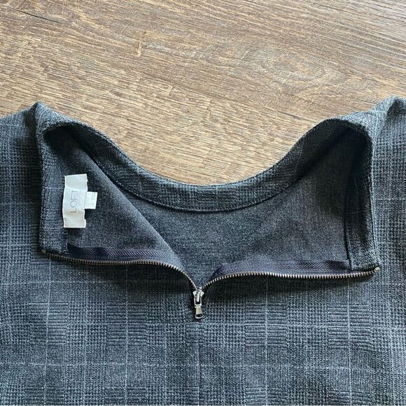 LOFT Dress Windowpane Plaid Gray Office Work Minimal Small Classic - Picture 8 of 12